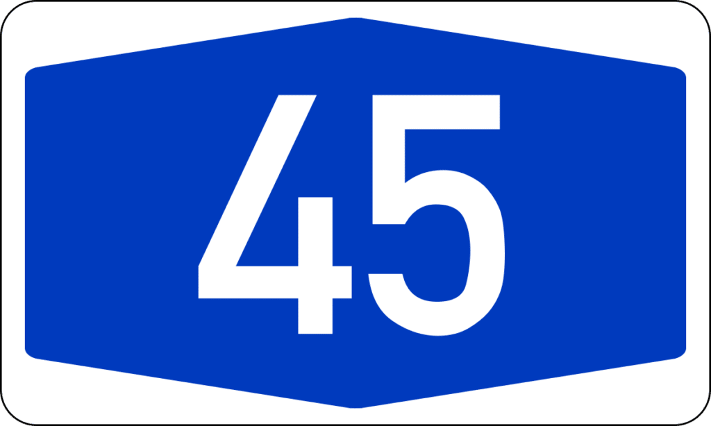 Autobahn 45 (A45) - Staukarte Deutschland